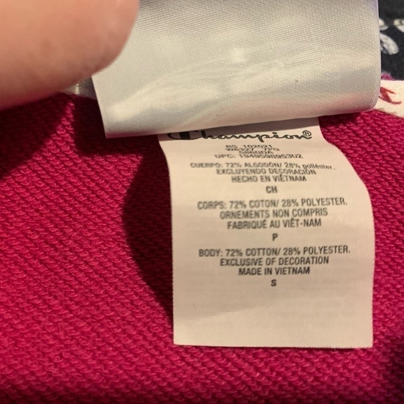 EUC Champion oversized crop sweatshirt pink with flowered logo small - Picture 6 of 6